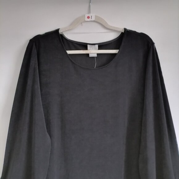 NWT Travelers By Chico's Womens Black 3/4 Button Sleeve Blouse Top Size 3 US XL - Picture 2 of 7